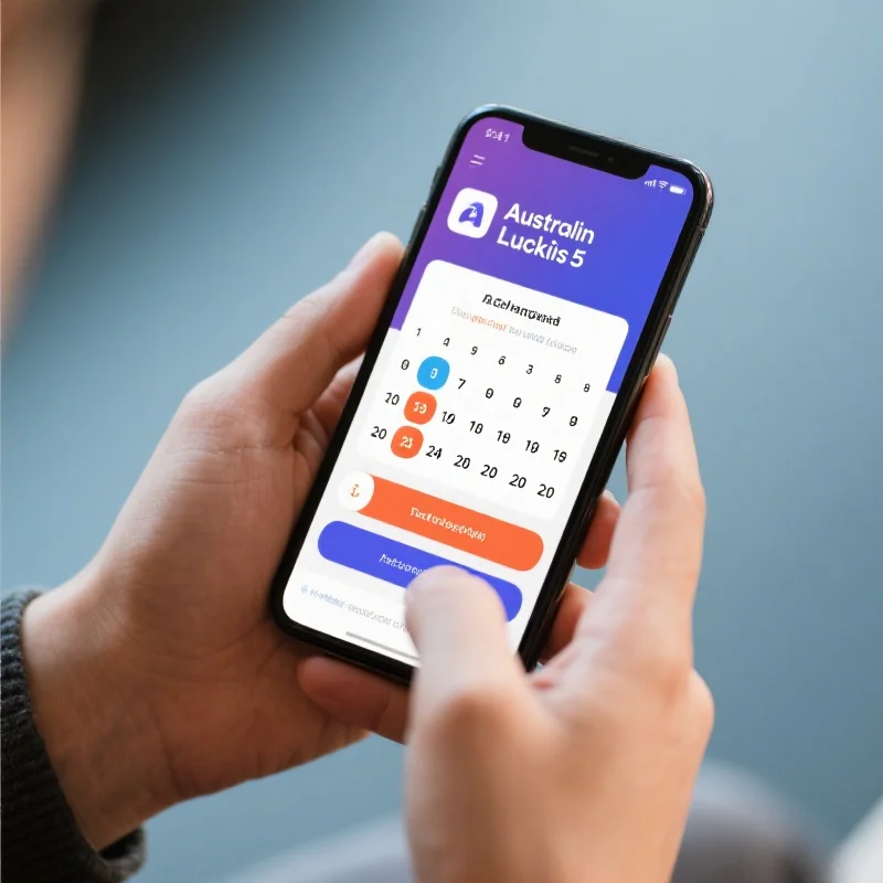 智能手机上的澳洲幸运5查询App界面